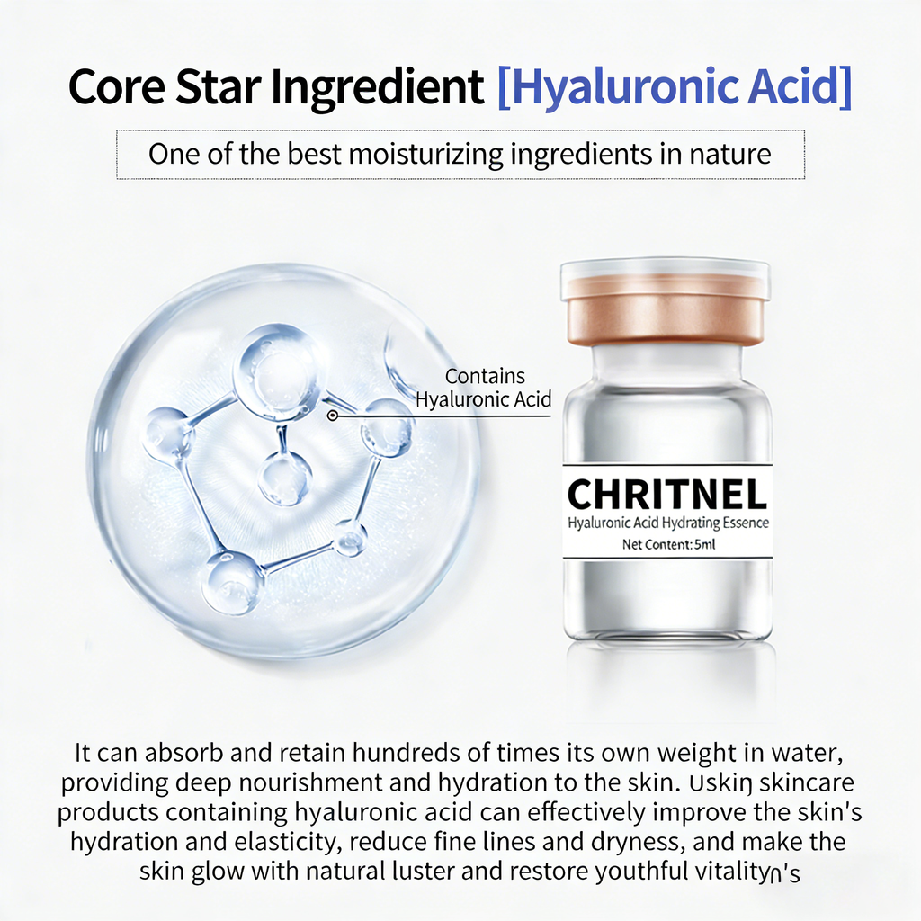 Hyaluronic Acid Water Glow Serum, deeply hydrates and moisturizes with rapid skin absorption