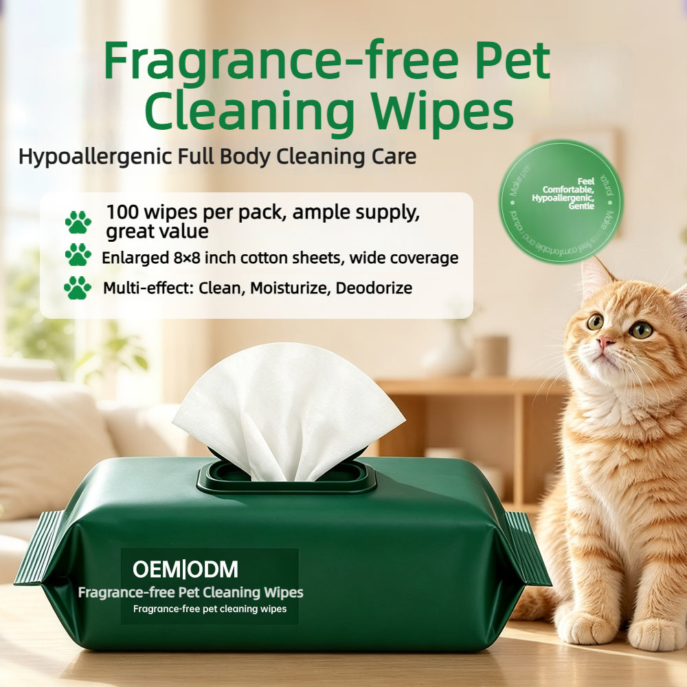 Fragrance‑Free Pet Cleaning Wipes OEM ODM